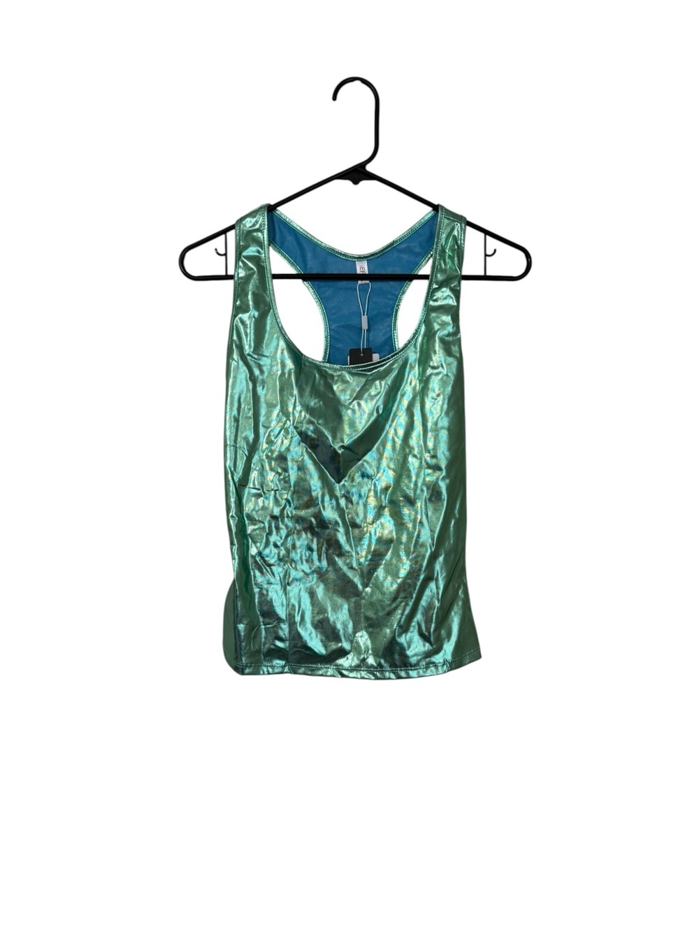 Shiny Metallic Green Racerback Tank Top
